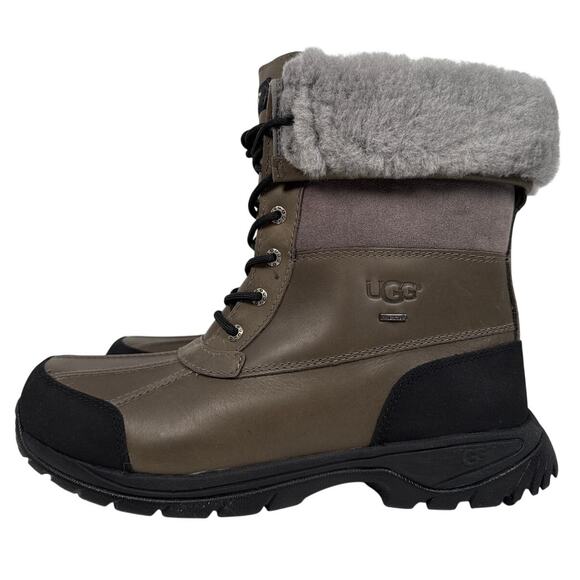UGG Butte Winter Boots Mens11.5 Waterproof Grey Leather Sheepskin Lined 5521 - Picture 4 of 14